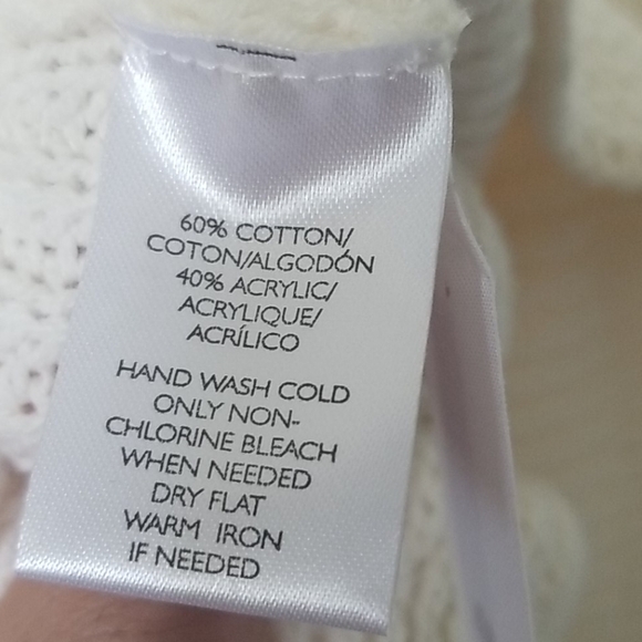 Lou & Grey XS Casual Basic Cream Open Knit Sweater - Picture 3 of 6